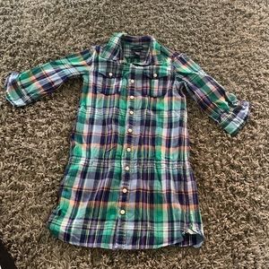 Girls Plaid Long Shirt